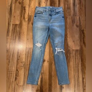 Old Navy  Rockstar Super Skinny Extra High Rise Light Blue Distressed Jeans